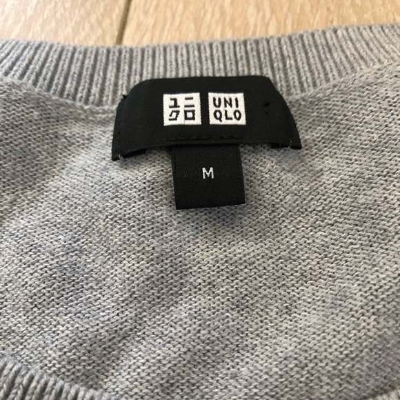 Uniqlo Cotton Wool Light Sweater in Light Grey Size M - Picture 6 of 9